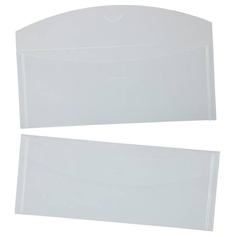 JAM Paper 12pk 4 1/4''"x9 3/4'' Plastic Envelopes with Tuck Flap Closure - Clear