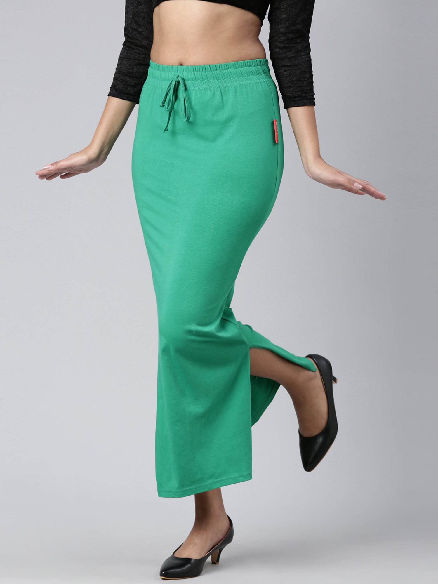 JCSS Green Cotton Saree Shapewear