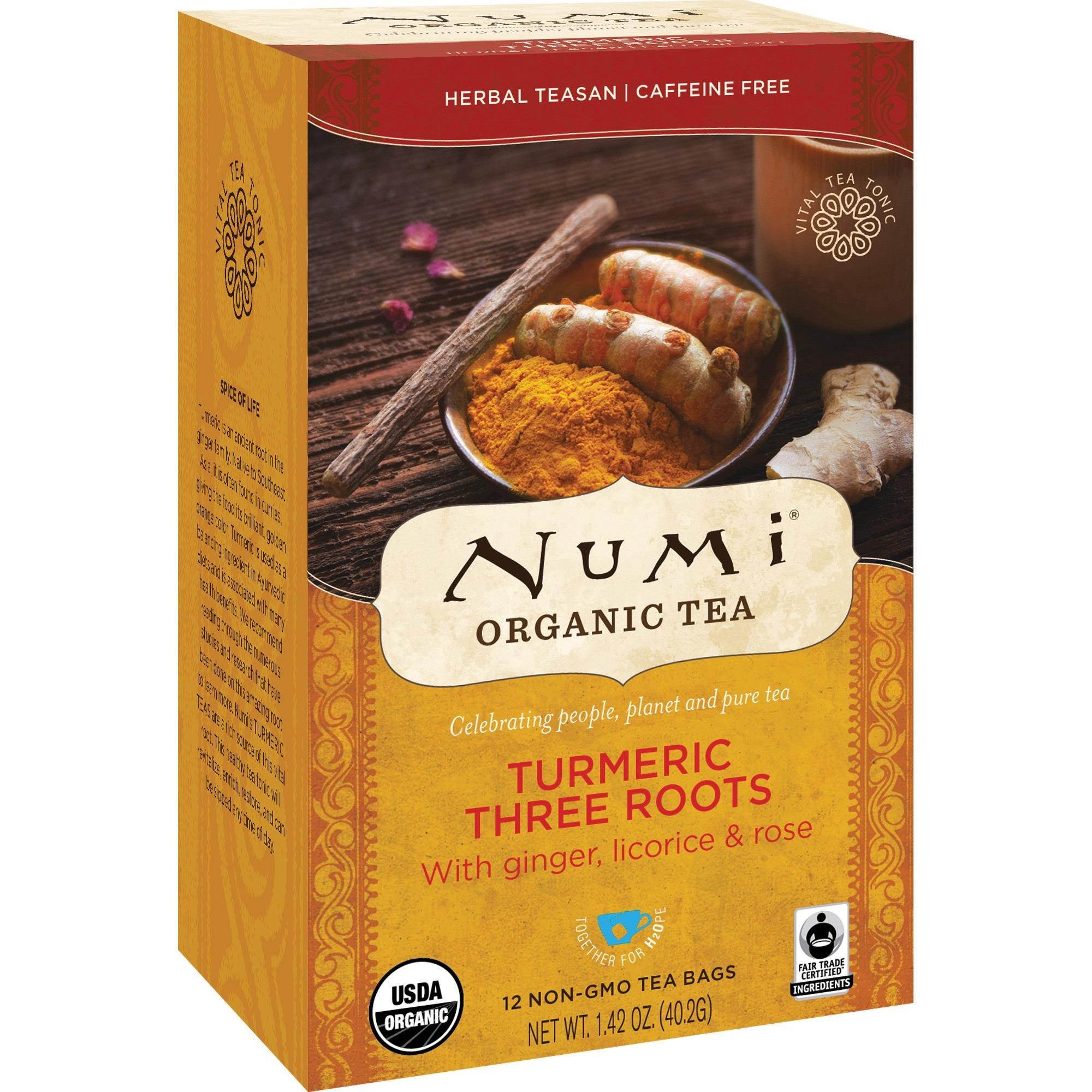 Numi Organic Tea Turmeric Three Roots 1.42 oz. 12/BX Multi 10550
