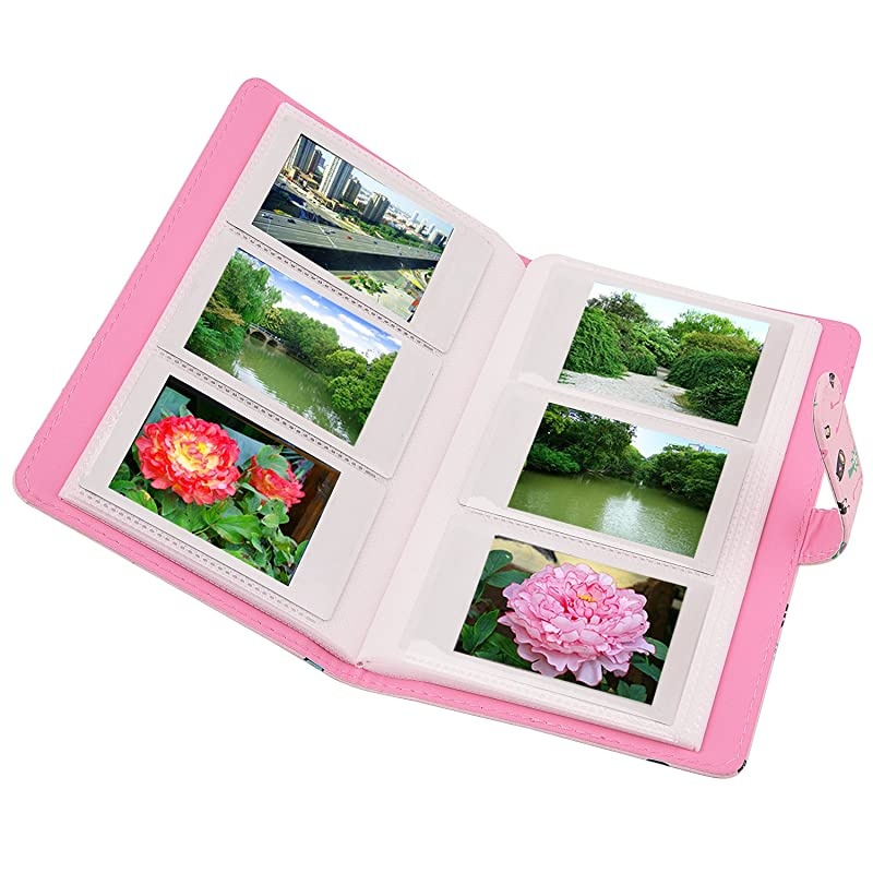 Wallet PU Leather Photo Album Compatible with Fujifilm Instax Mini 11 9 8 90 26 7s Instant Camera Film Polaroid Snap Zip Z2300 PIC300 Film Pink
