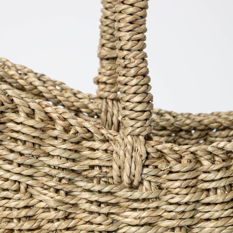 16" x 6" x 13" Tapered Oval Seagrass Braided Basket Natural - Threshold™ designed with Studio McGee