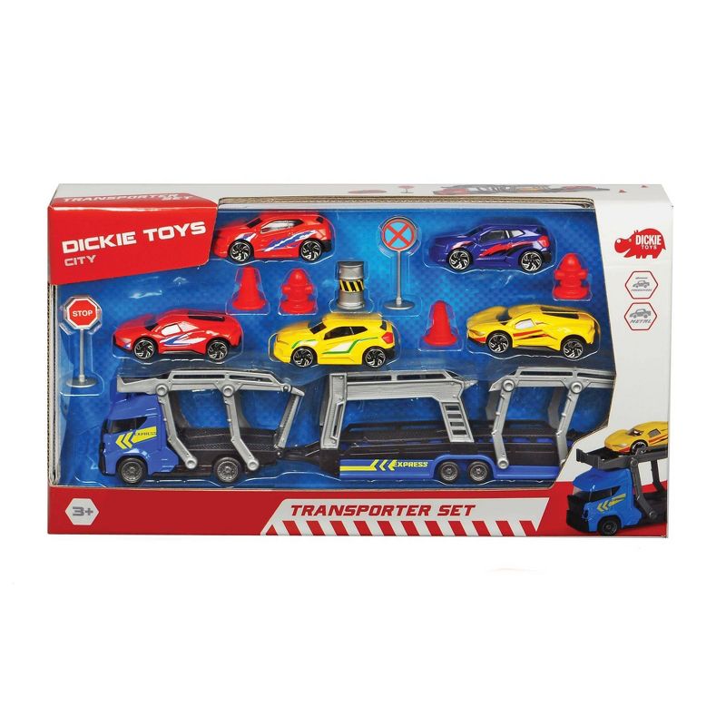 Dickie Toys Transporter Set with 5 Diecast Cars