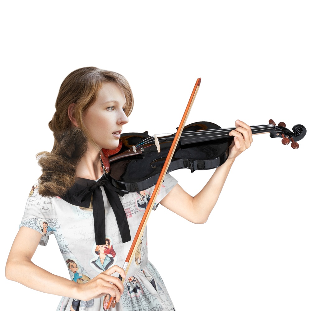 Glarry GV103 4/4 Spruce Panel Violin Matte Black