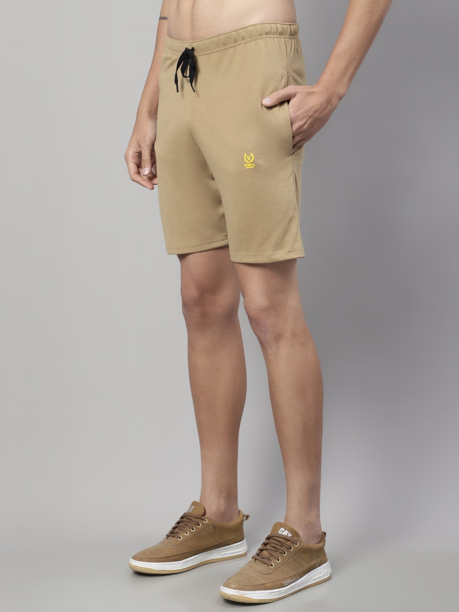 Vimal Jonney Navy & Khaki Regular Fit Lounge Shorts - Pack of 2