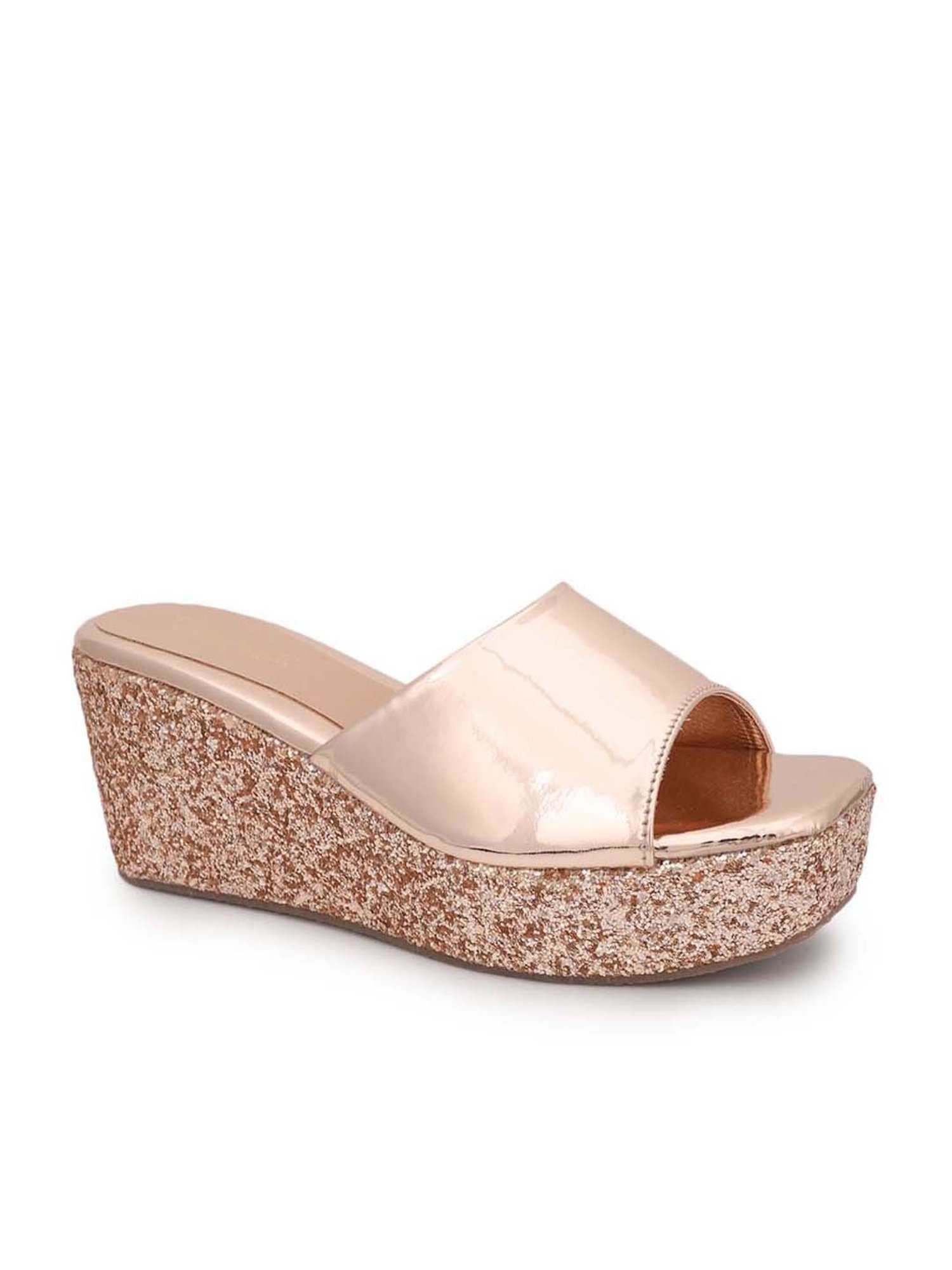 Truffle Collection Women's Rose Gold Casual Wedges