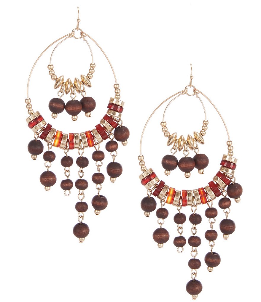 Southern Living Wood Shaky Drop Earrings