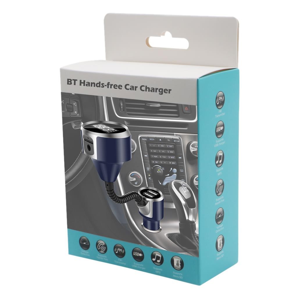 New Fashion BC18 Smart Car Charger Bluetooth Kit Support FM Transmitter TF Card USB Flash Disk Bluetooth Caller ID Broadcaster