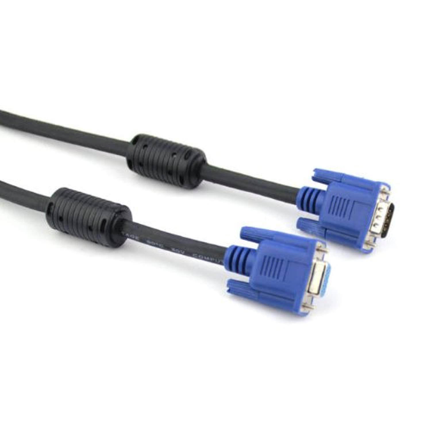 Vcom SVGA HD15 Male to Female 6-Feet Black Cable with Blue Connector (CG342AD-6)