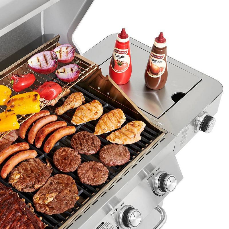 4-Burner Propane Stainless Steel Gas Grill with ClearView Lid Model 41847NG - Monument Grills