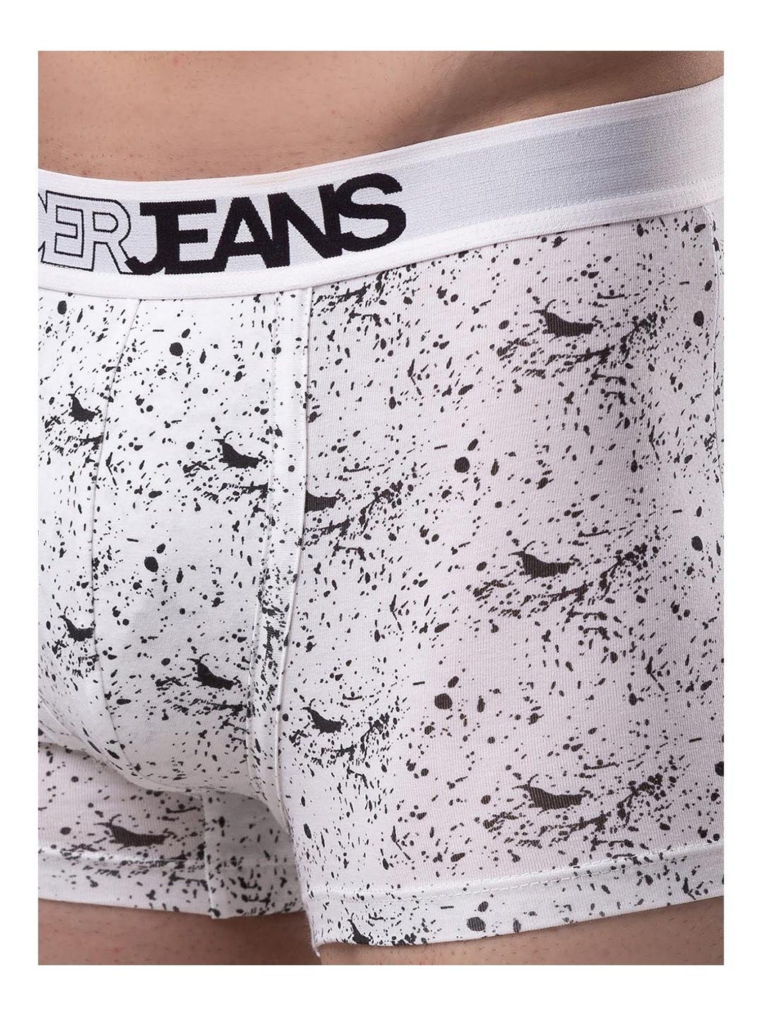 UnderJeans by Spykar White Printed Trunks