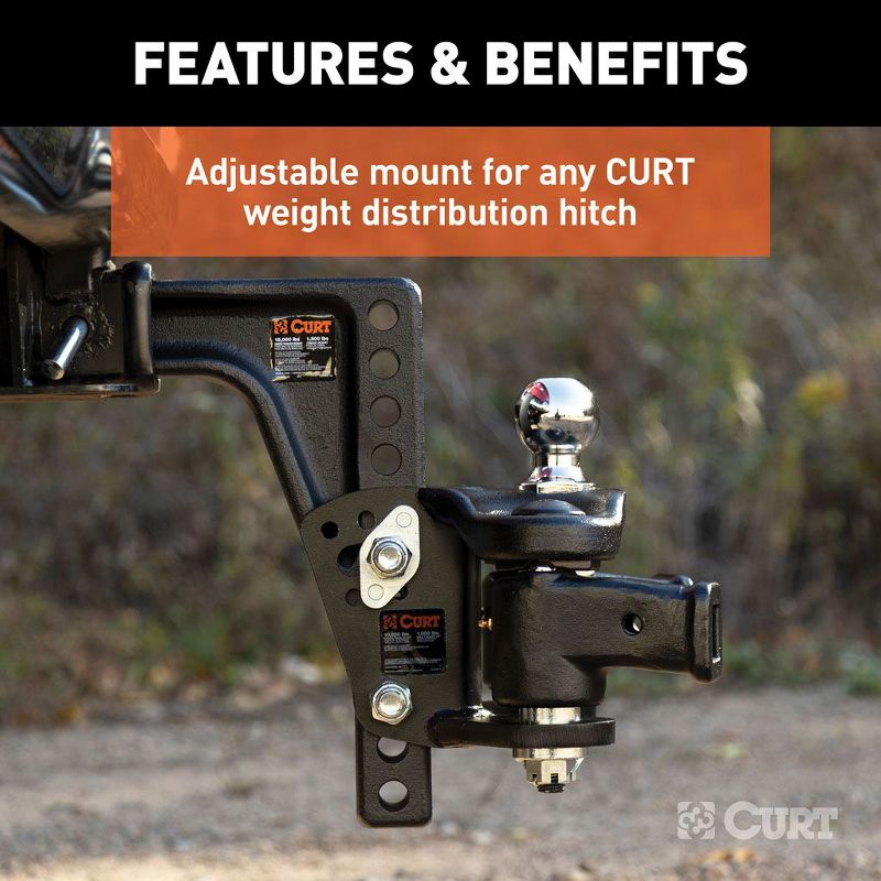 Curt Adjustable Weight Distribution Hitch Shank Replacement for Truck Trailer Towing 17132