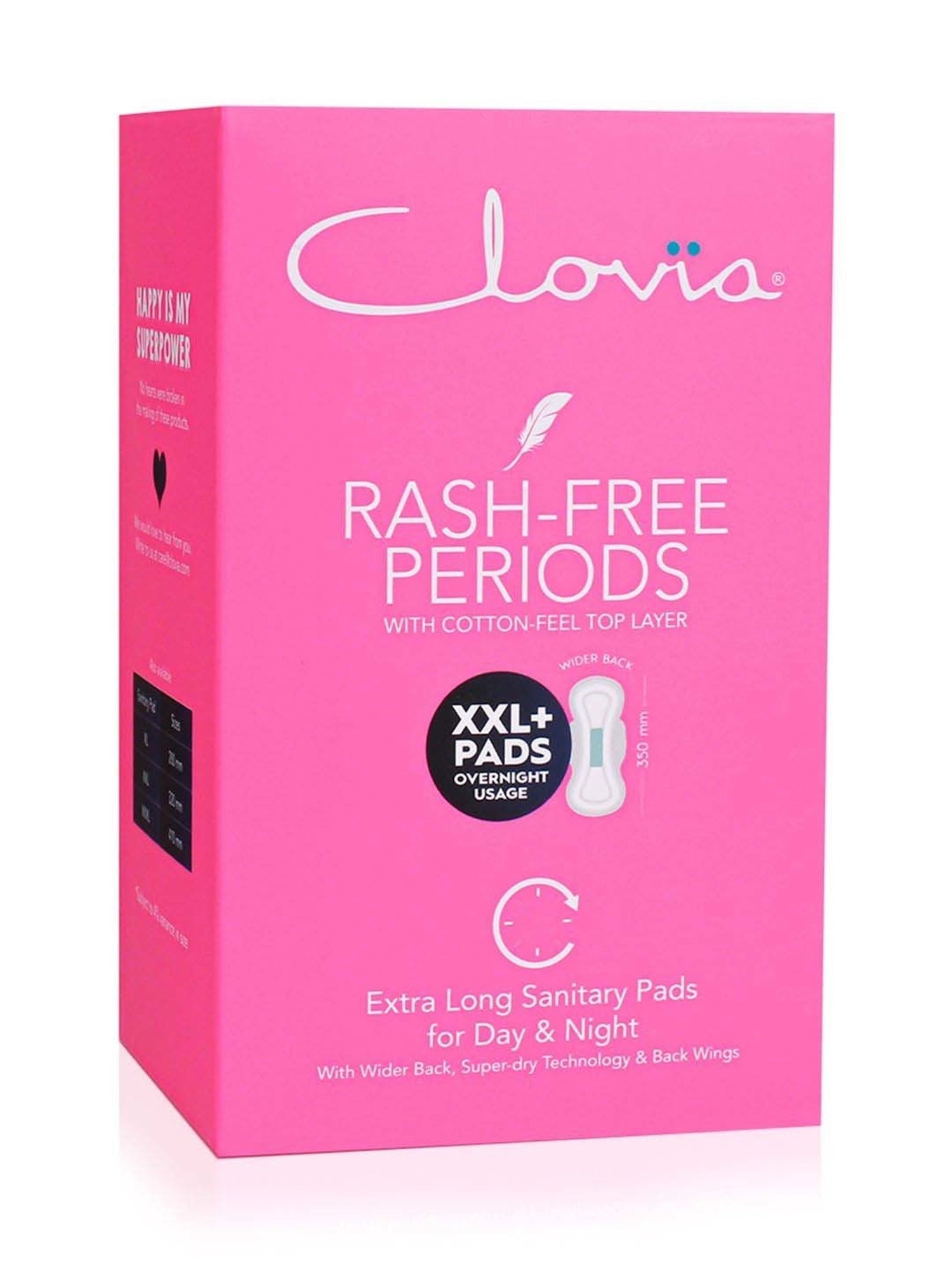 Clovia Botaniqa Sanitary 10 Pads XXL+ for Day & Night Usage - 350 mm