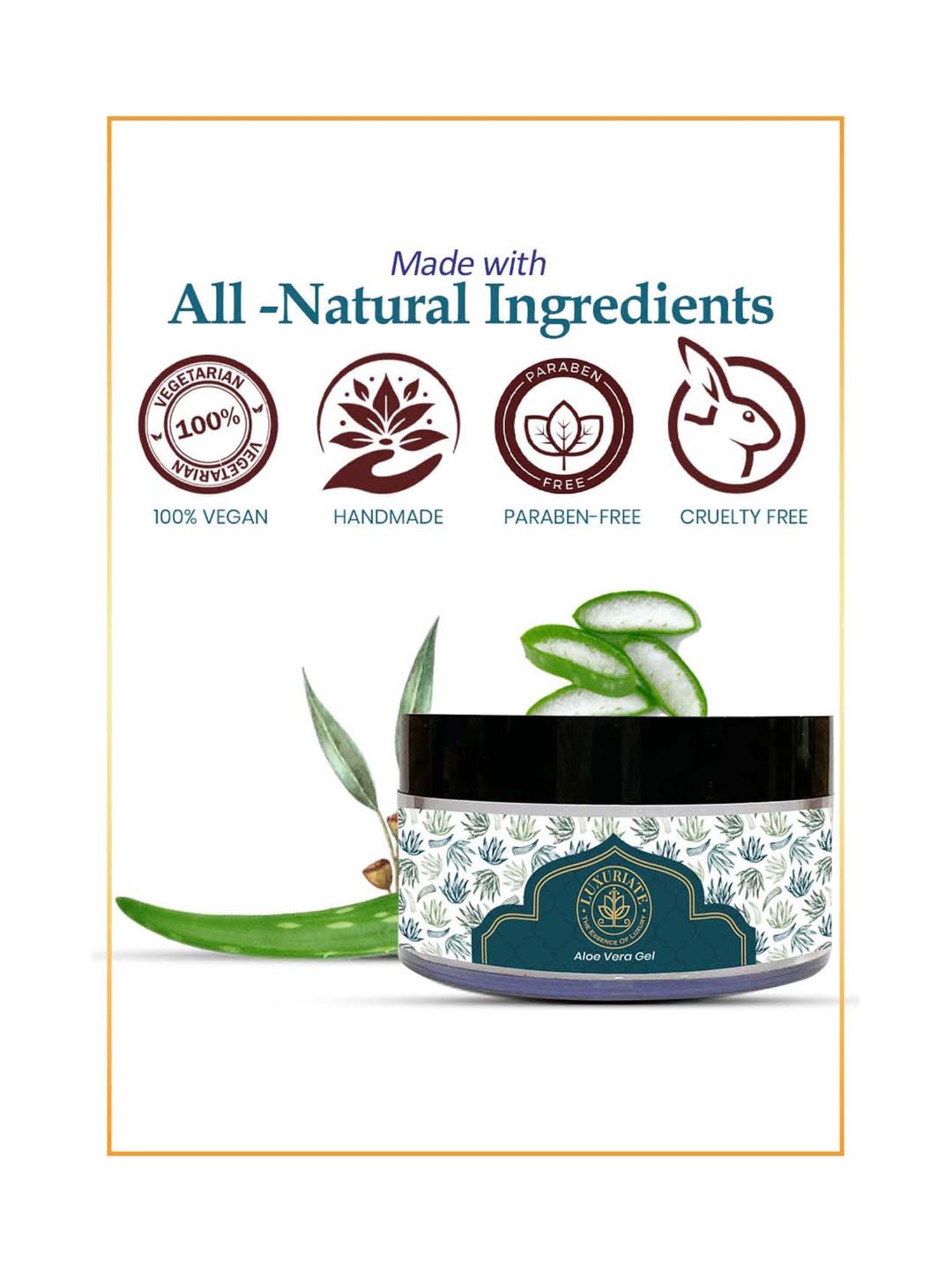 Luxuriate Natural Bio Organic Non-Toxic Aloe Vera Gel - 100 gm