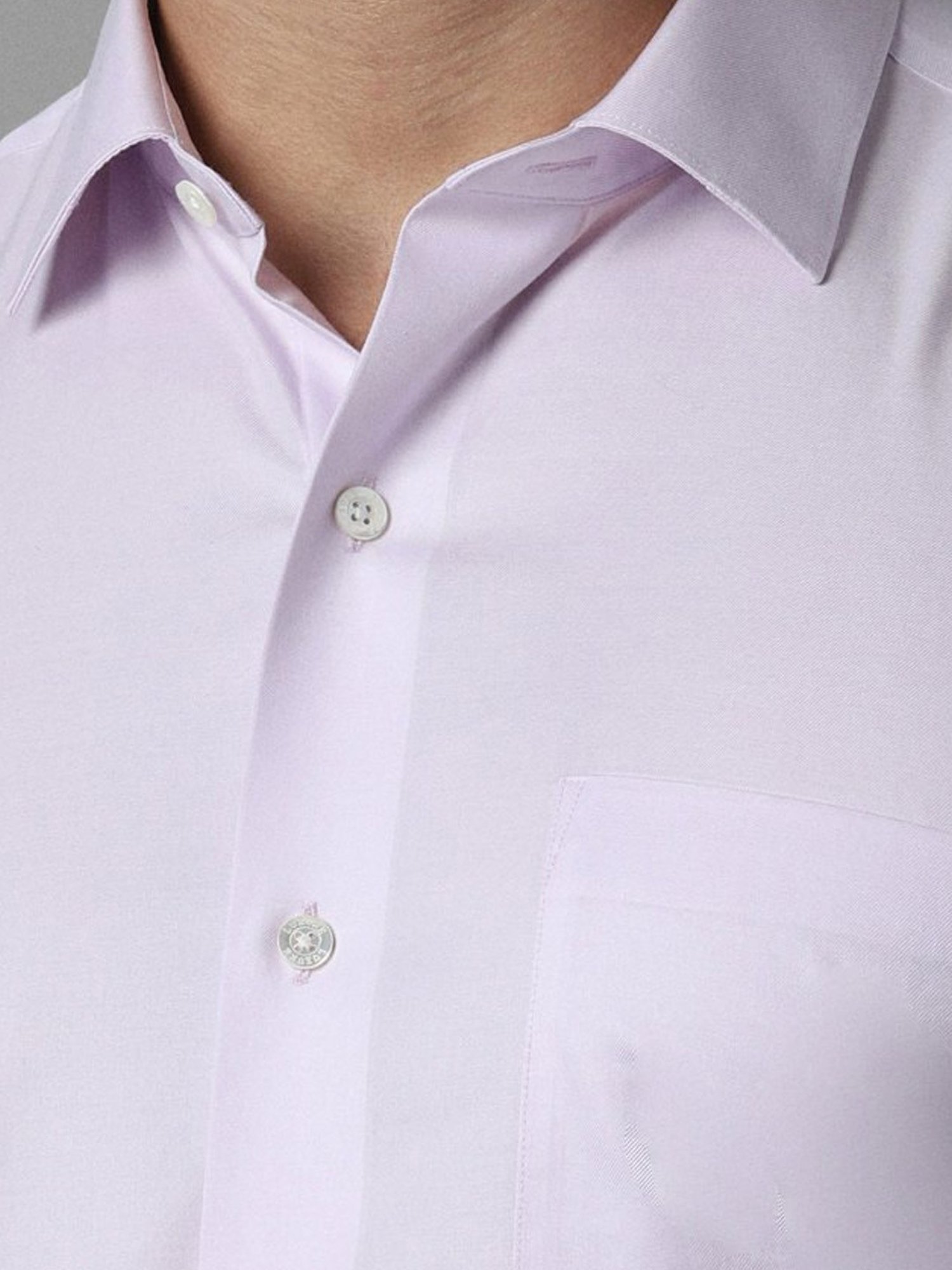 Luxure By Louis Philippe Lilac Cotton Regular Fit Shirt