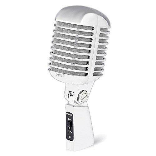 Pyle - Classic Retro Die Cast Metal Vintage Style Dynamic Vocal Microphone with 16ft XLR Cable (Silver)