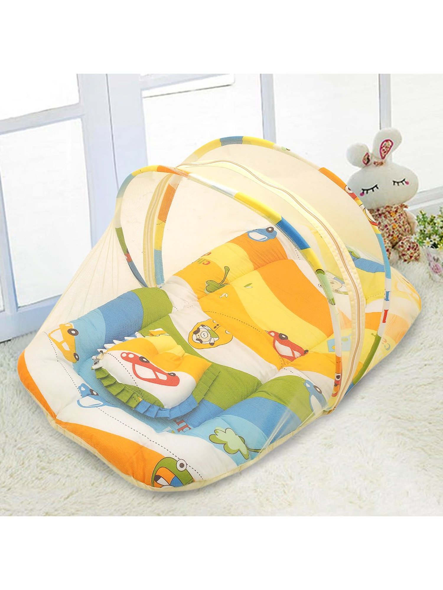 Baby Moo Tent Mattress Set with Neck Pillow Cruising In My Car Multicolour