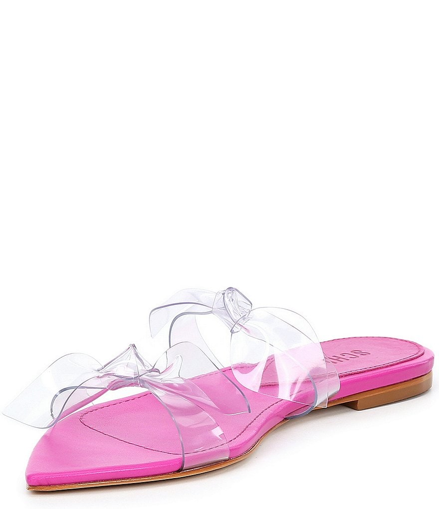 Schutz Jollie Clear Bow Knot Slides