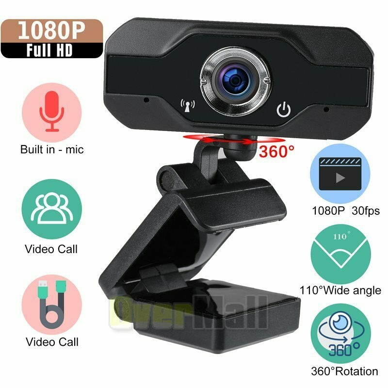 1080 P Full HD USB Webcam for PC Desktop  Laptop Web Camera with Microphone
