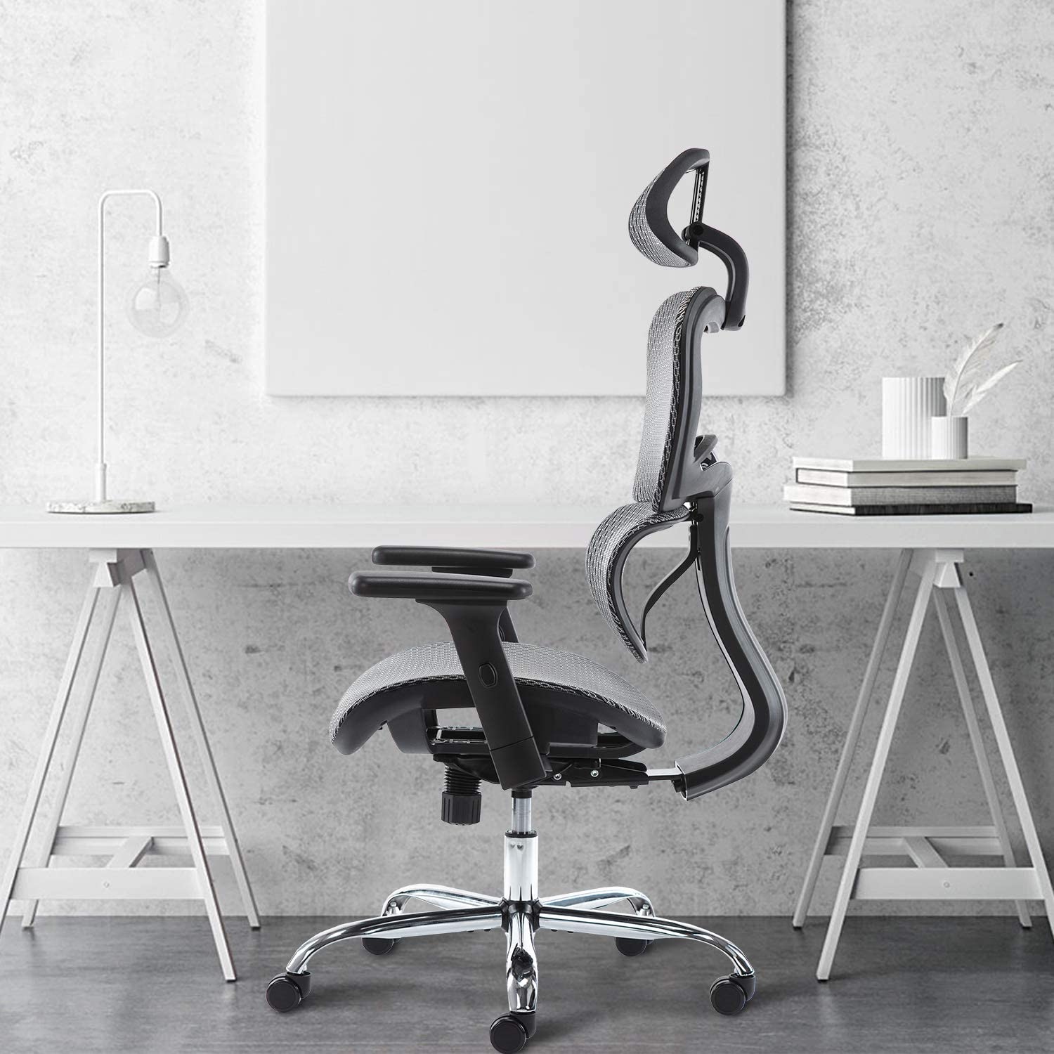 Gaming Chair, Racing Style Computer Desk Chair Padded Armrests Ergonomic Lumbar Support Adjustable Height