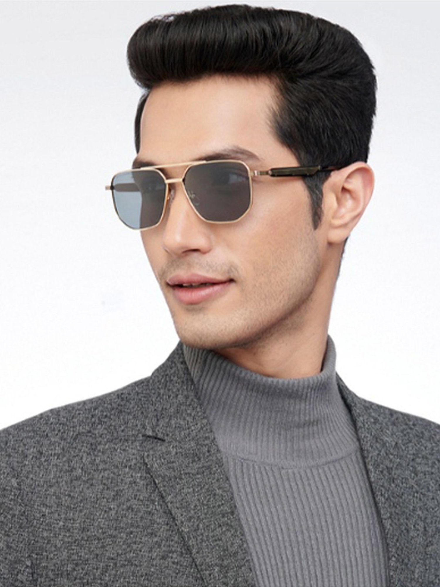 John Jacobs Grey Square Unisex Sunglasses