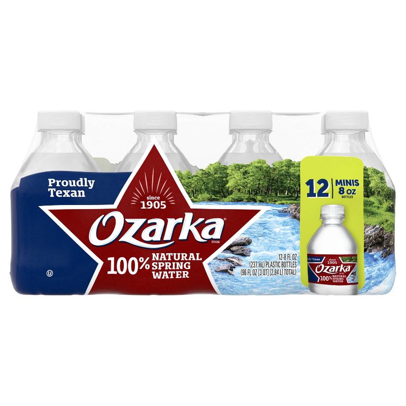 Ozarka Brand 100% Natural Spring Water - 12pk/8 fl oz Mini Bottles