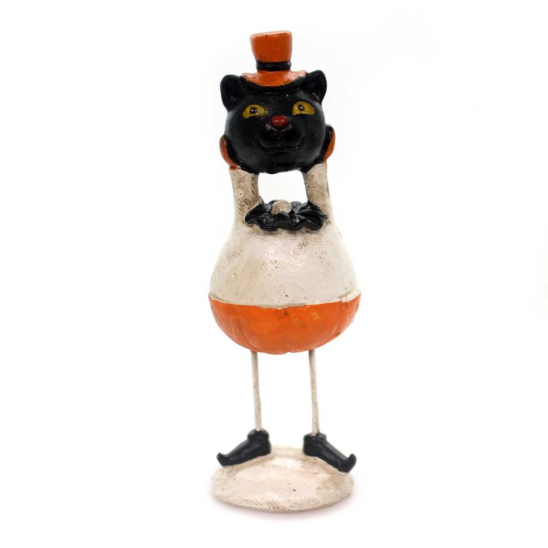 Halloween 7.0" Black Cat Holding Head Figurine  -  Decorative Figurines