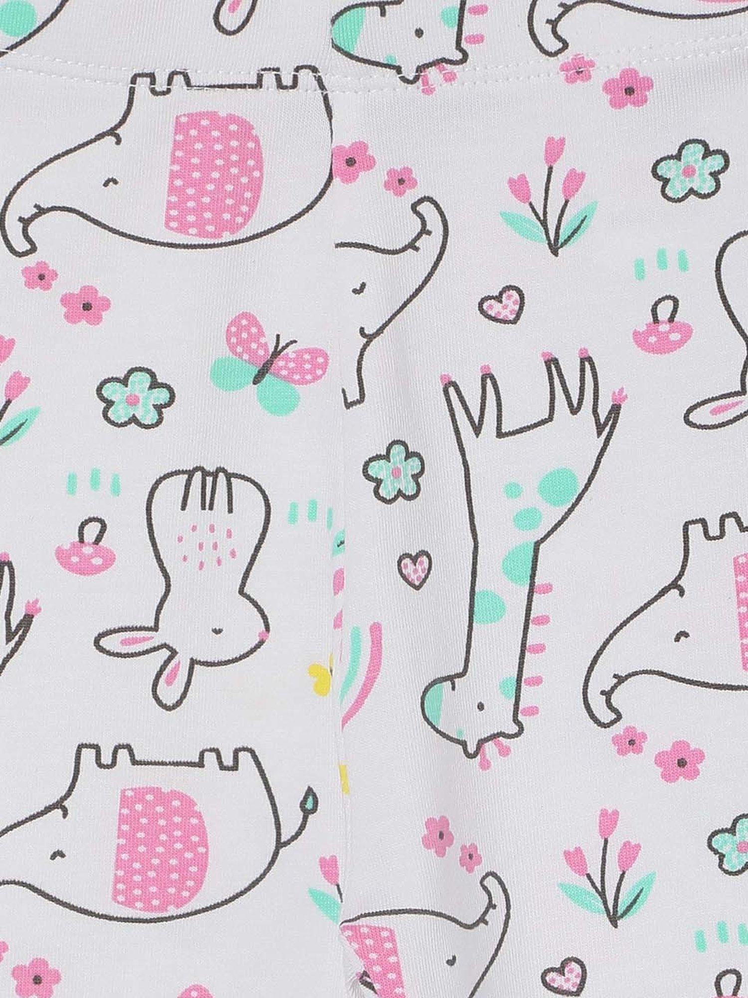 Juniors by Lifestyle White & Pink Printed Leggings