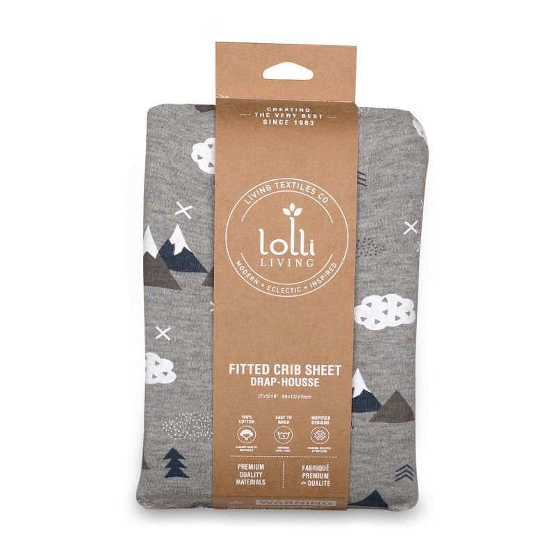 Lolli Living Peaks Baby Fitted Sheet - Peaks Print