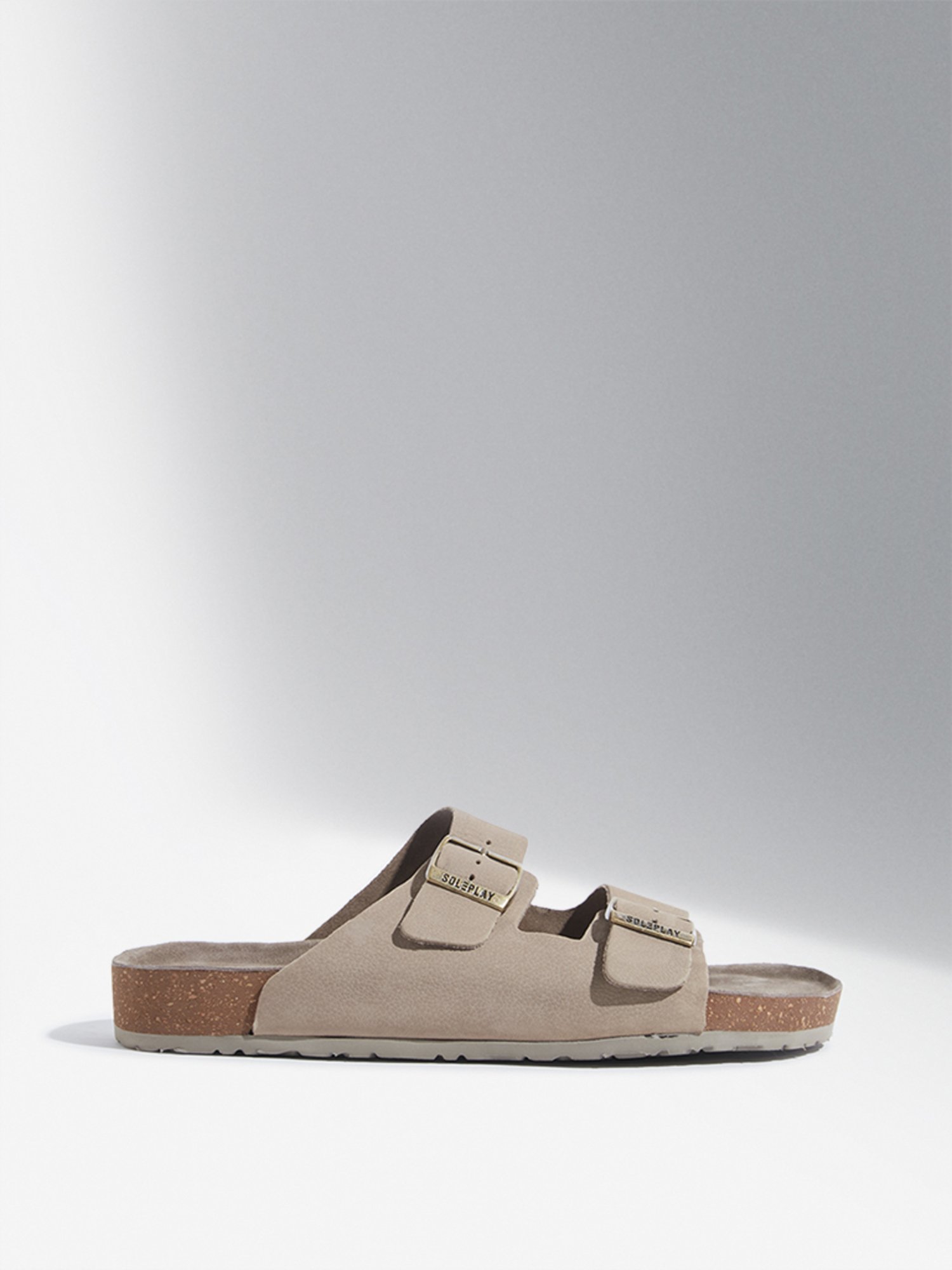 SOLEPLAY by Westside Taupe Dual-Strap Slip-On Sandals
