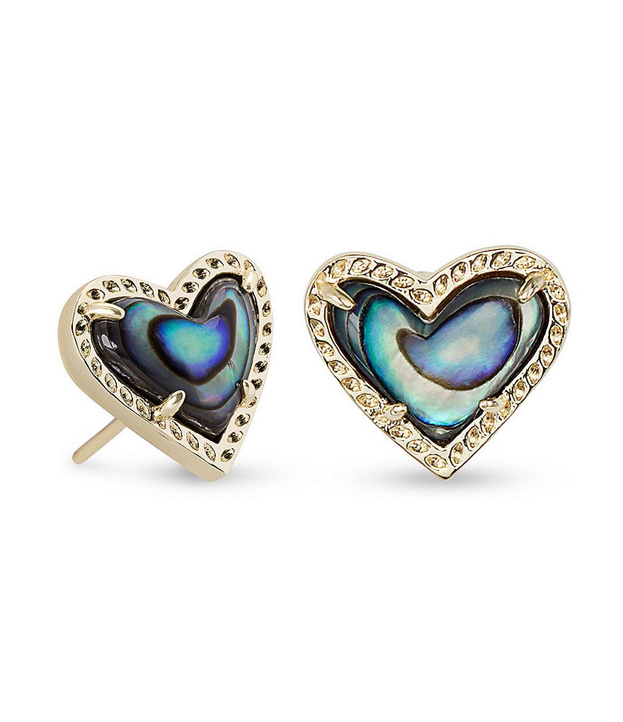 Kendra Scott Ari Heart Gold Stud Earrings