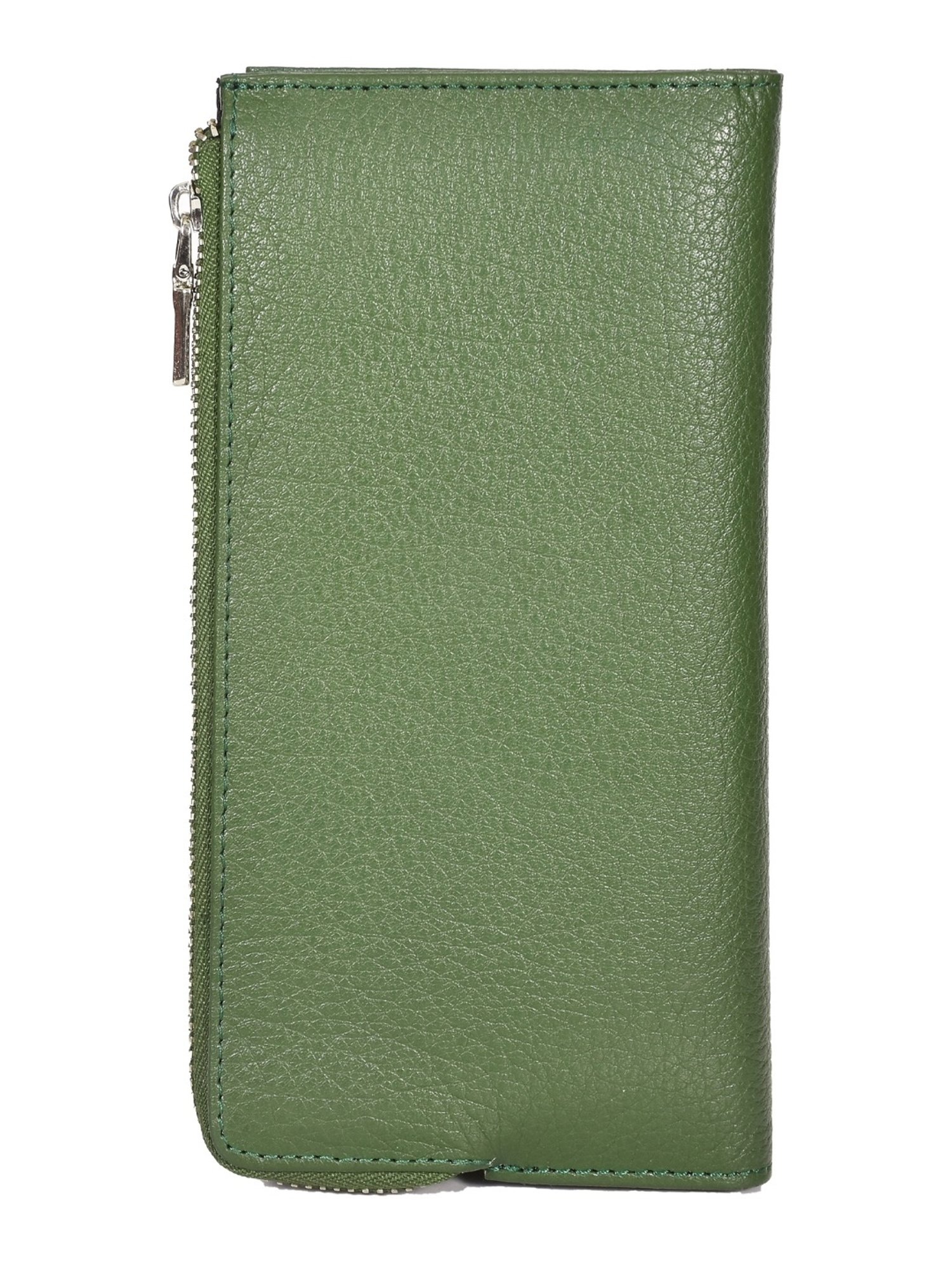 SASSORA EBONY Green Leather Textured Wallet