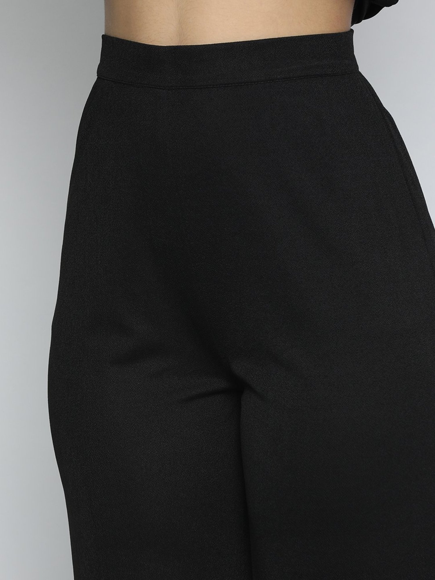 ISU Black Flat Front Trousers