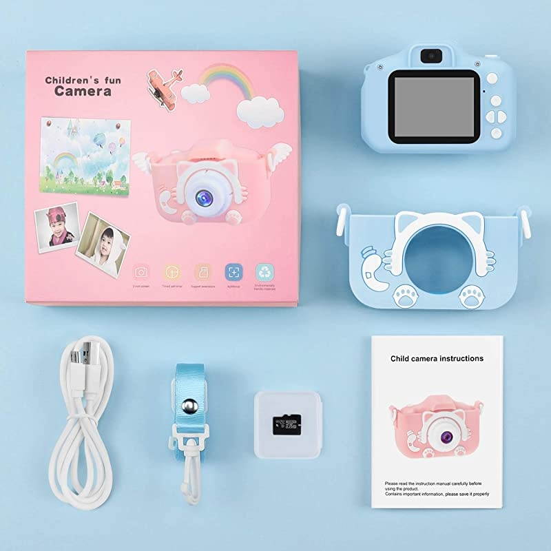 Camera Upgraded Kid Digital Camera for Girls and Boys,1080 IPS Child Video Camera Toys Gift for 3-10 Years Old Children [32GB Memory Card,Protective Shell Include] (Blue)