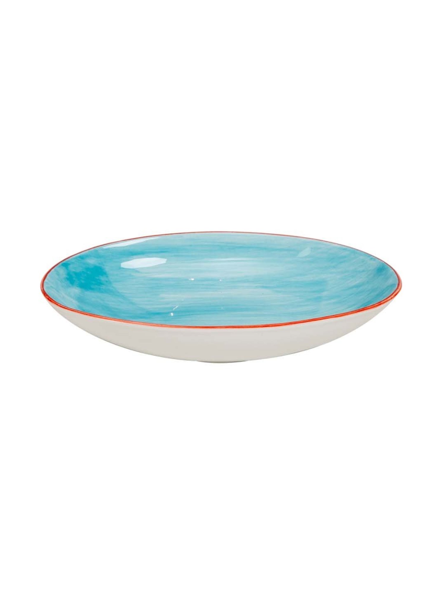Home4U 'Meyer' White & Sky Blue Bone China 14 cm Oval Serving Bowl (0.4 L) - Set of 1