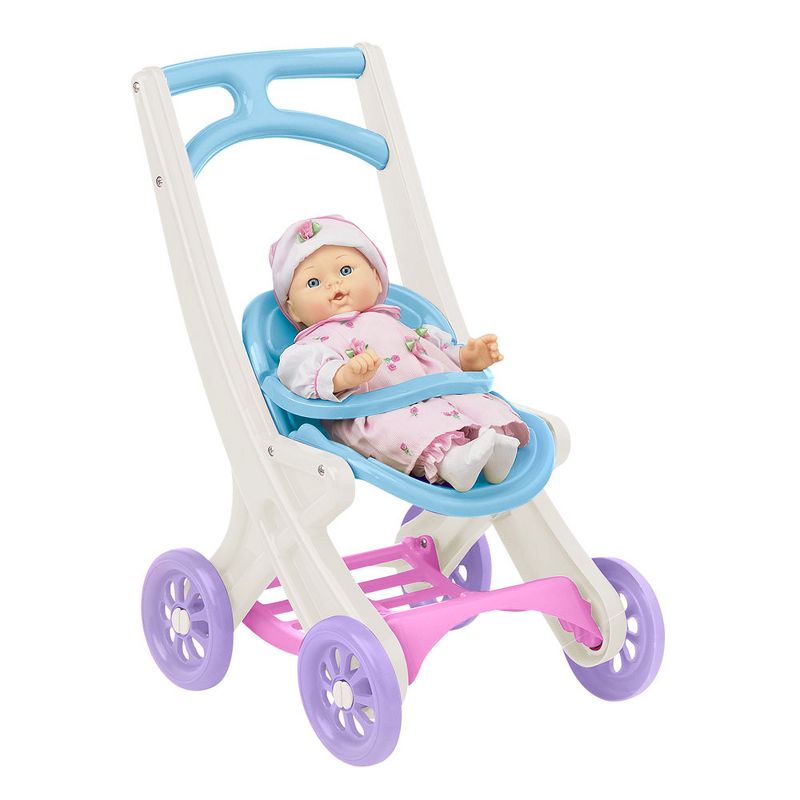 American Plastic Toys 20250 Toddlers On the Go Baby Doll Stroller Buggy & Cradle