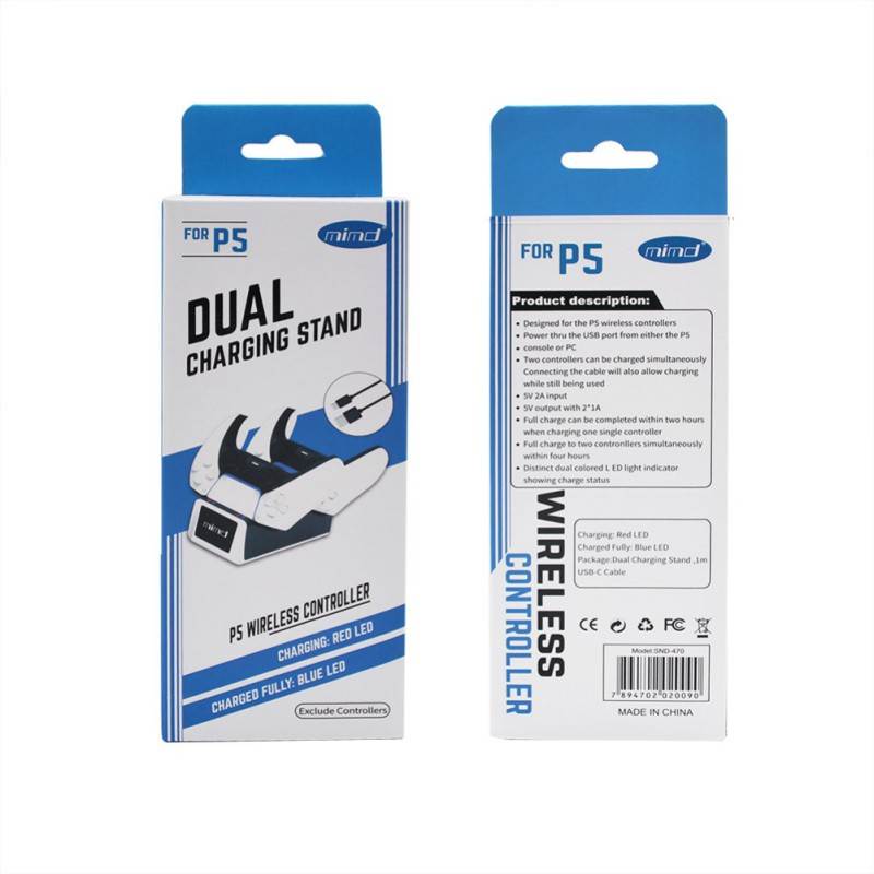 Handle Controller USB Charger Dual Charging Dock Stand Station Cradle Holder For PS5 Gaming Console Gamepad Accessories (white)