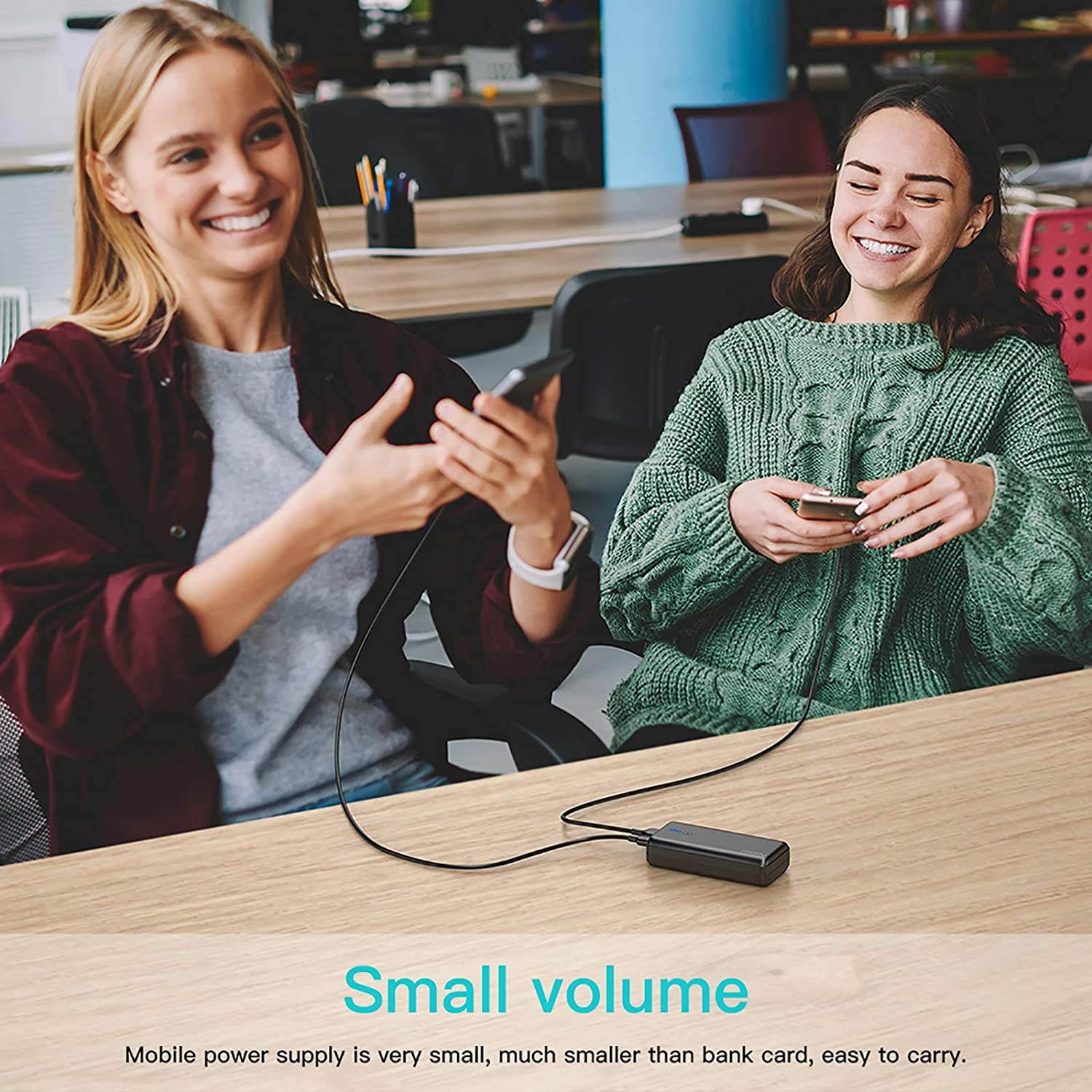 Ultra Compact Portable Charger 10000mAh Miady USB C Battery Pack Power Bank with 5V/2.4A Dual Output Fast Charge Compatible with iPhone iPad Samsung LG and etc