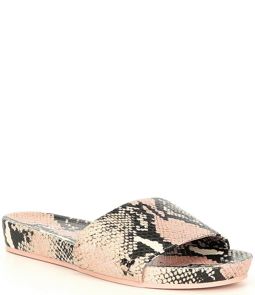Gianni Bini Summatime Snake Print Banded Wedge Pool Slides