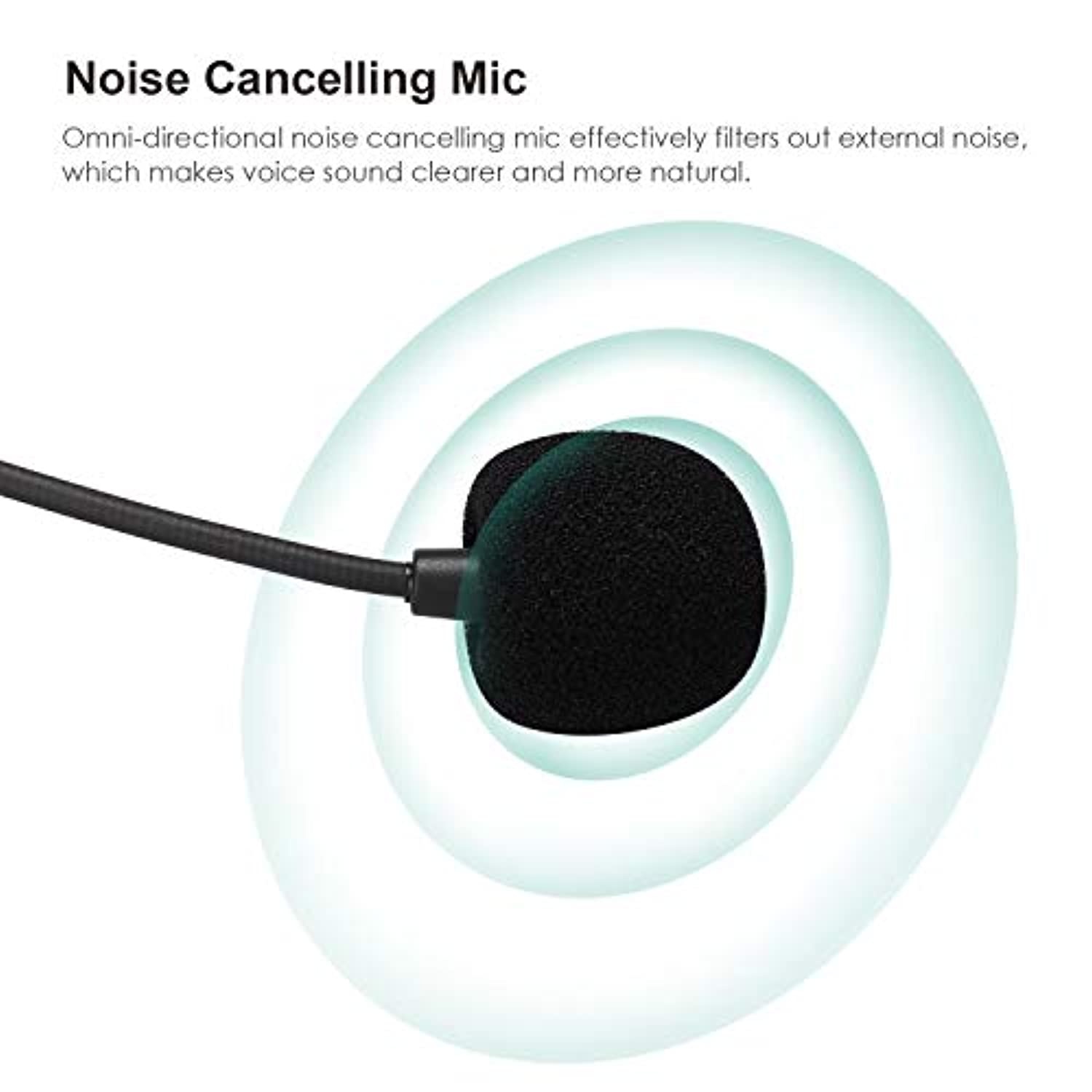 Business Headset with Noise Cancelling Mic, Ausdom BH01 3.5mm Wired Single-Sided Cell Phone Headset with Volume Control and Siri for Laptop Computer MAC PC iPhone Samsung Call Center Home Office