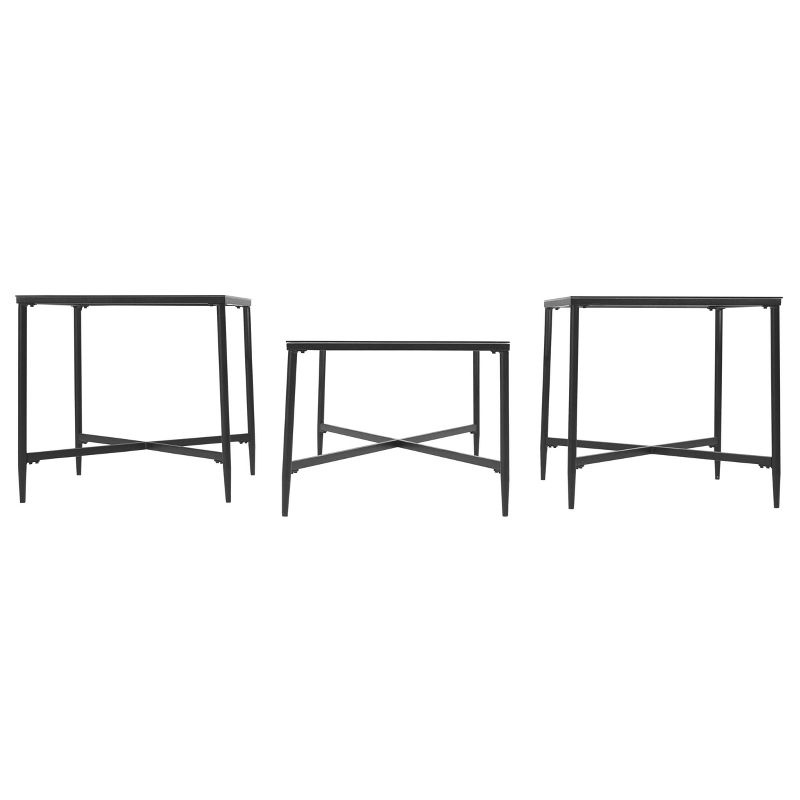 3pc Augeron Coffee and End Table Set Black - Signature Design by Ashley