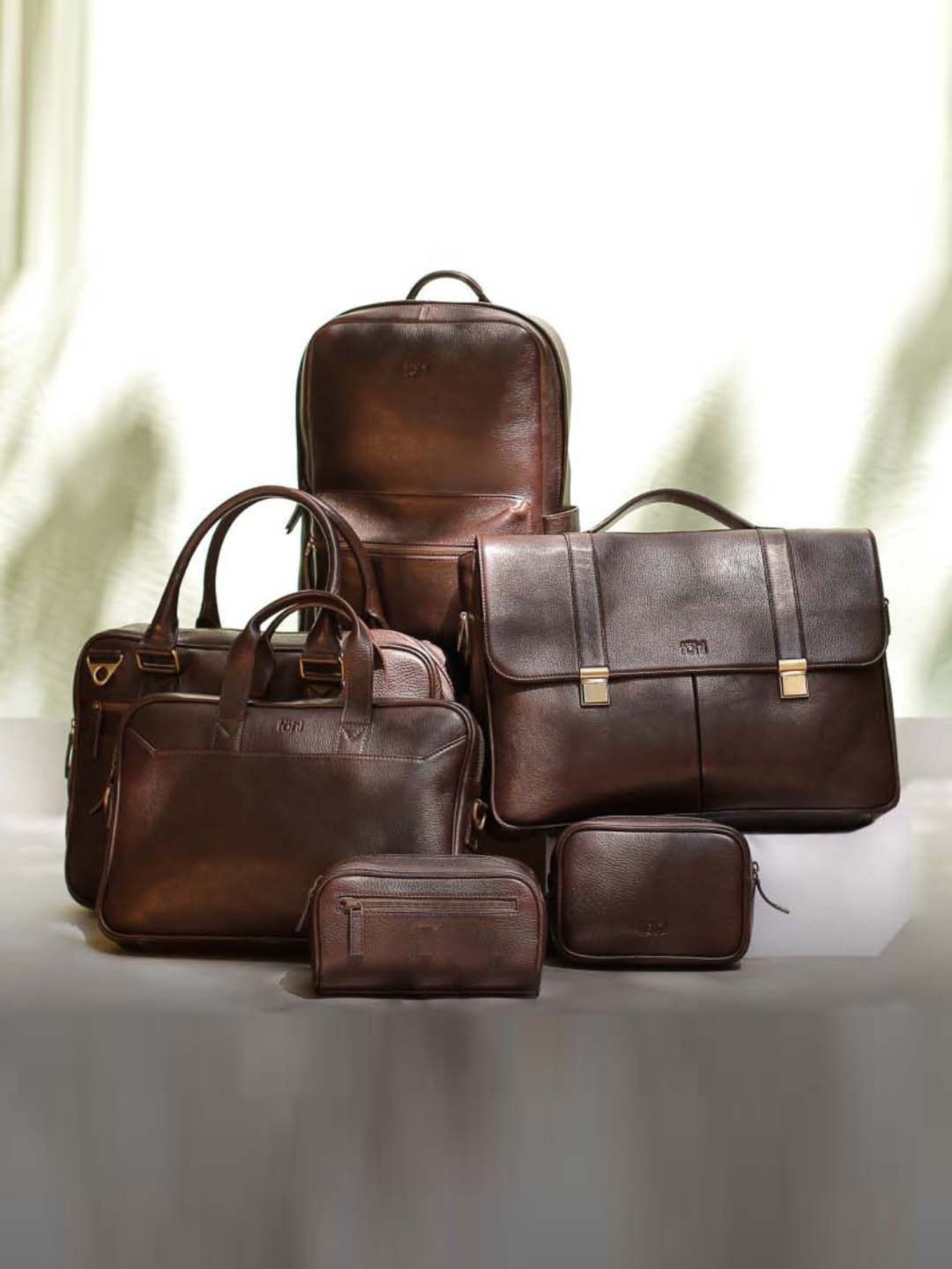 Tohl Vettore Dark Brown Formal Leather Laptop Bag for Men