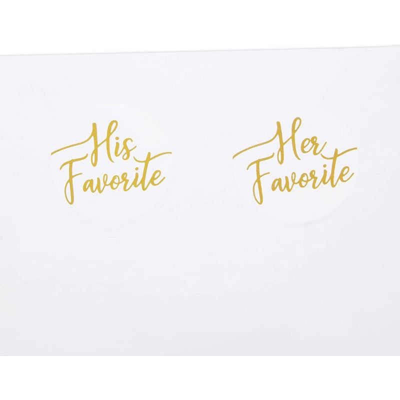 Pipilo Press 200-Pack Gold Foil Stickers for Weddings, His Favorite, Her Favorite (1 inches)