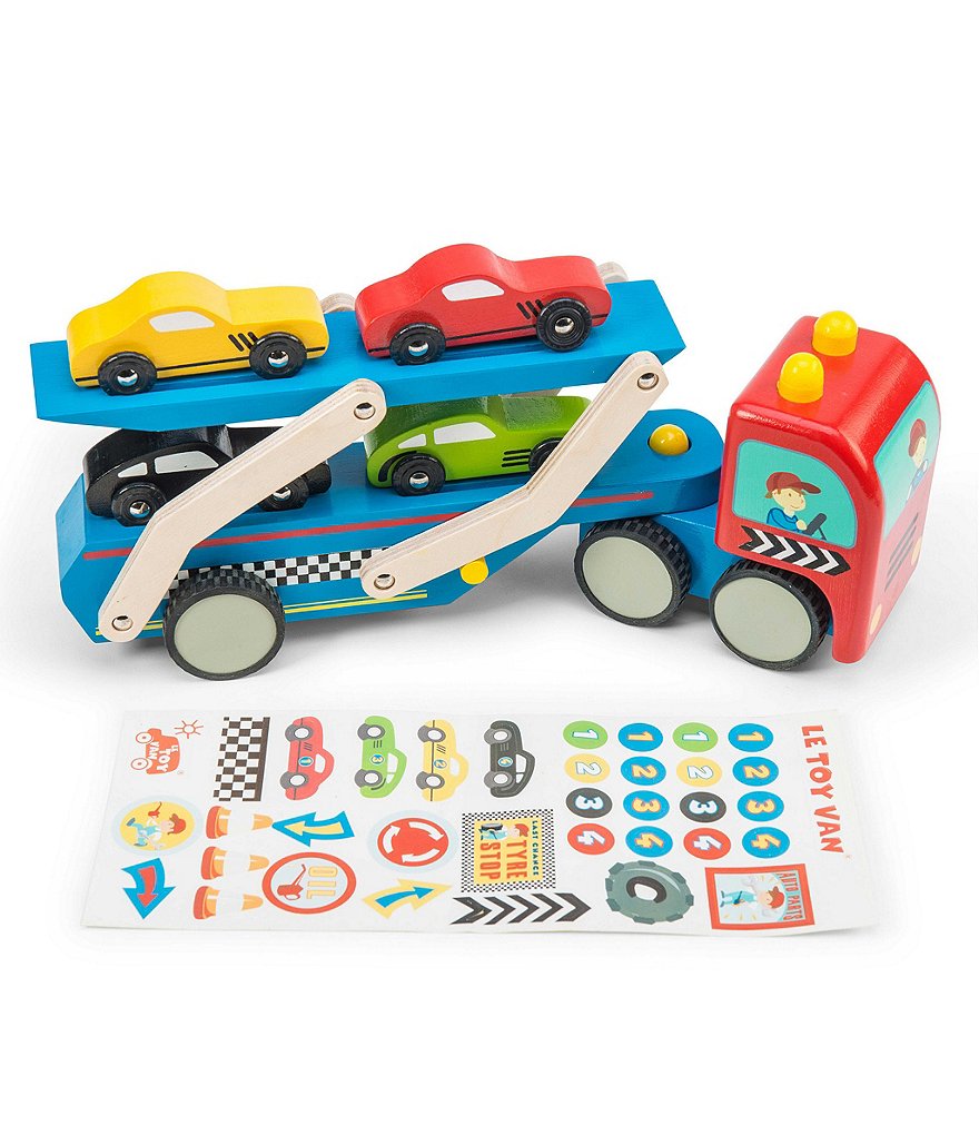 Le Toy Van Trains, Cars & Construction Race Car Transporter