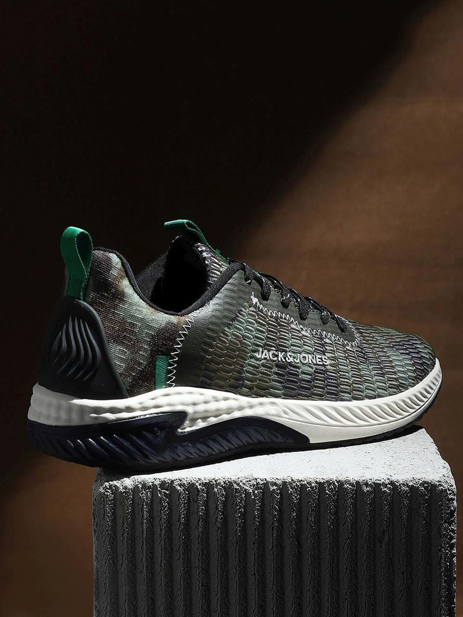 Jack & Jones Men's JFW222 SNIPER Green Casual Sneakers