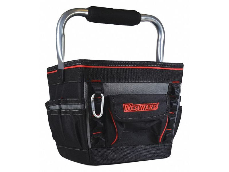 WESTWARD 53JW34 Tool Tote,General Purpose,5 Pockets, Nylon, 13 Pockets, Black