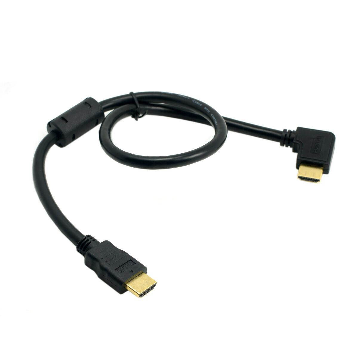 Right Angled 90 Degree HDMI Male to Male Cable 1.4 & 3D 0.5m