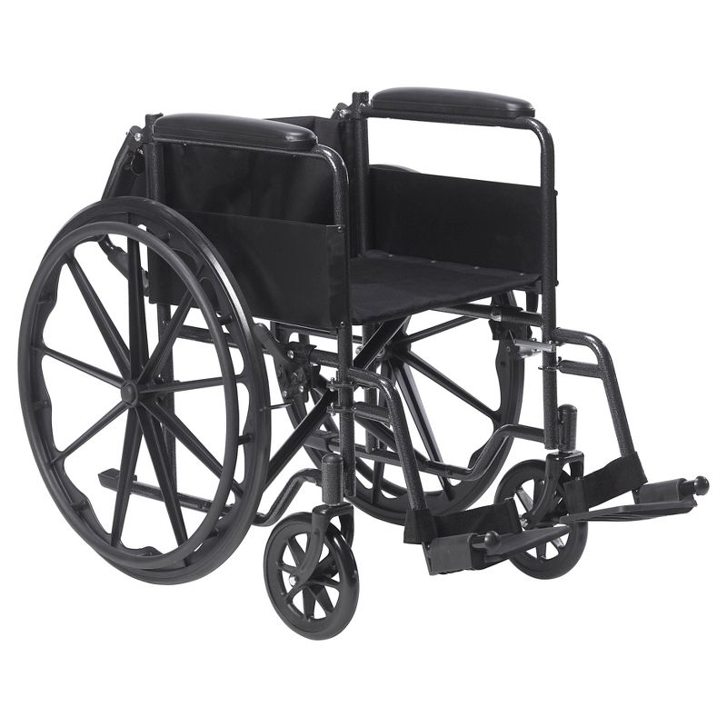 Drive Medical Silver Sport 1 Wheelchair with Full Arms and Swing away Removable Footrest
