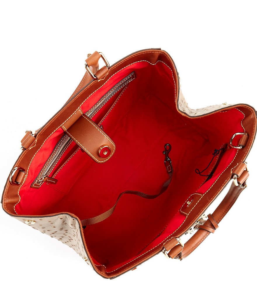 Dooney & Bourke Ostrich Collection Zip Satchel Bag