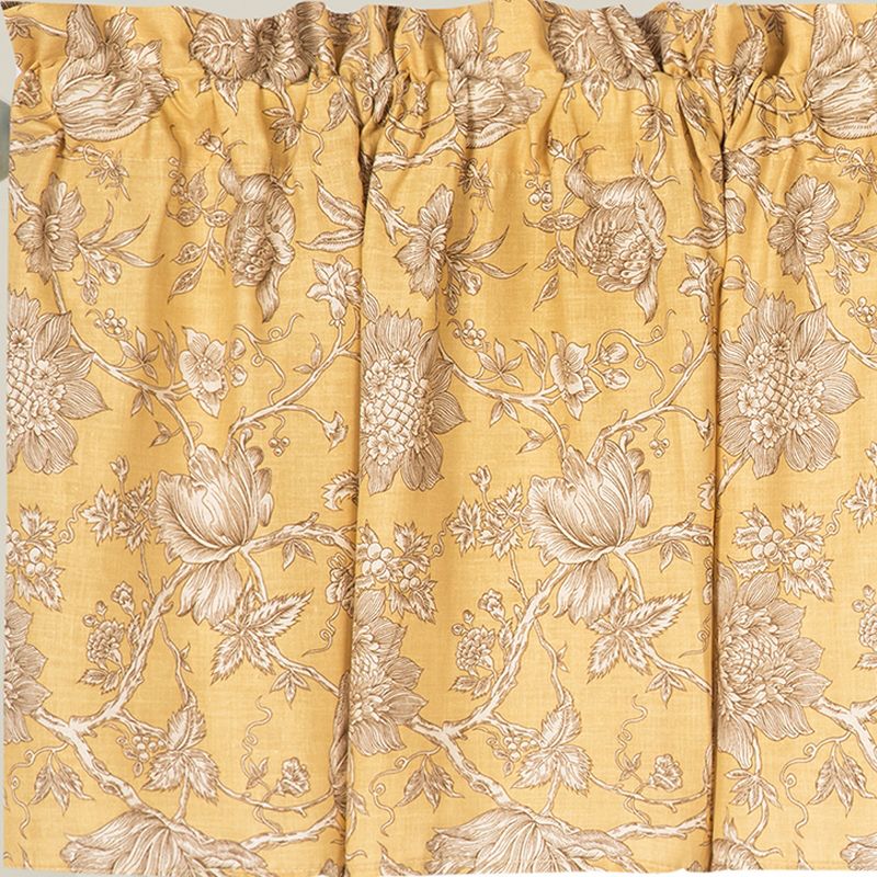 C&F Home Berkeley Yellow Cotton Valance Window Treatment Set of 2