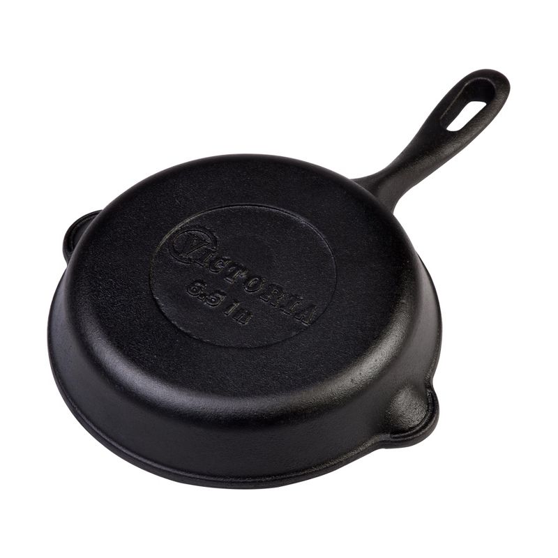 Victoria Small Preseasoned Cast Iron Egg Skillet and Tapas Pan - 6.5"
